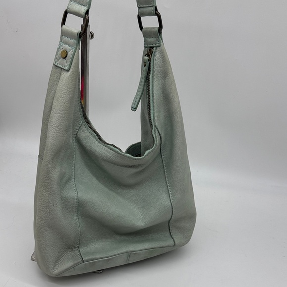 American Leather Company Light Green Leather Hobo Shoulder Bag MCB8922S - Picture 5 of 16
